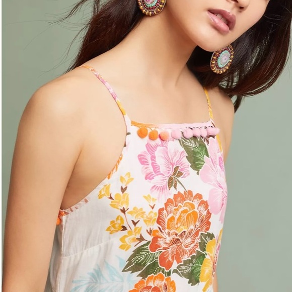 Anthropologie Farm Rio Havana Cotton Floral Maxi Dress Bohemian Style - Size XS - Picture 2 of 14